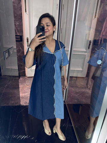 Pearl denim dress