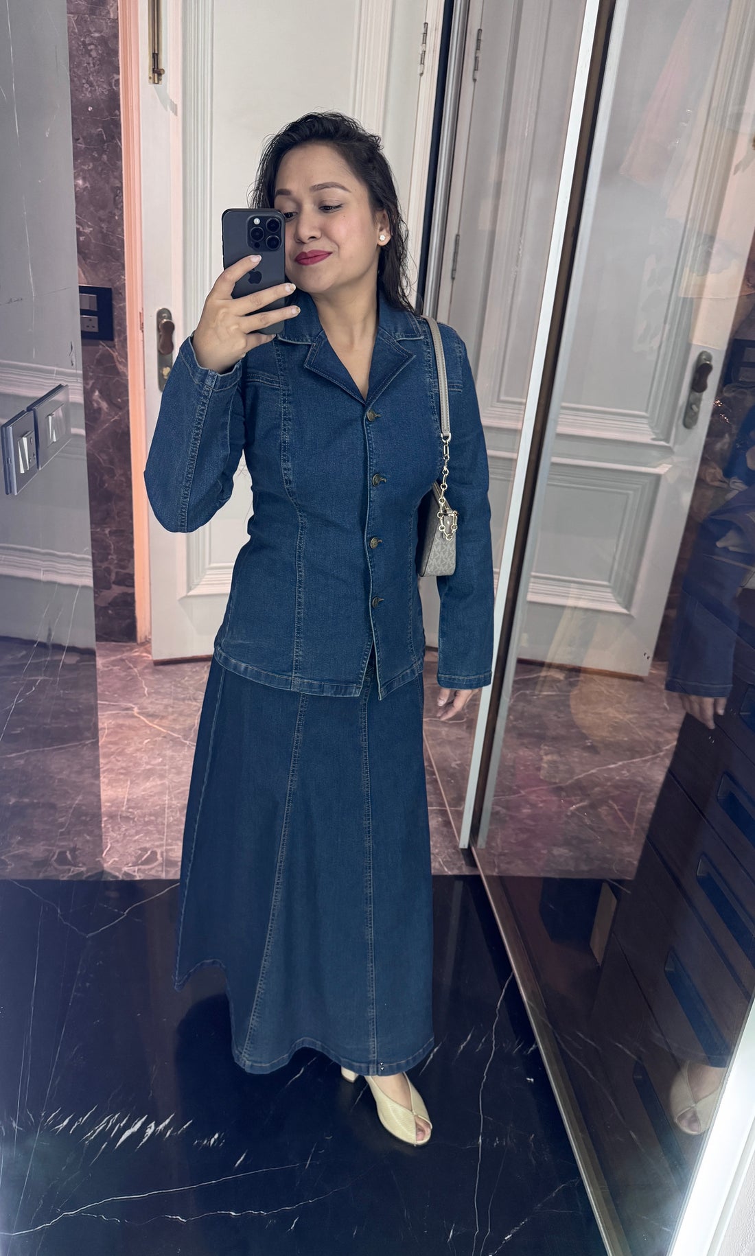 Denim skirt coord set