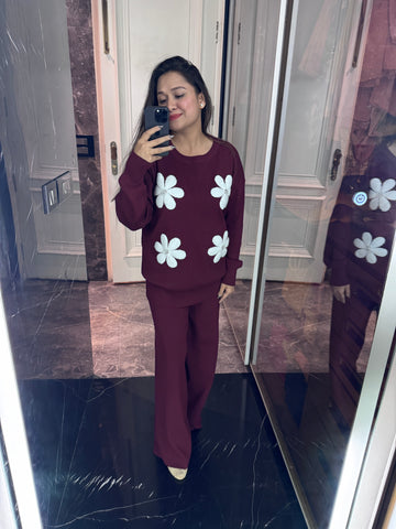 Flower rhinestone coord set