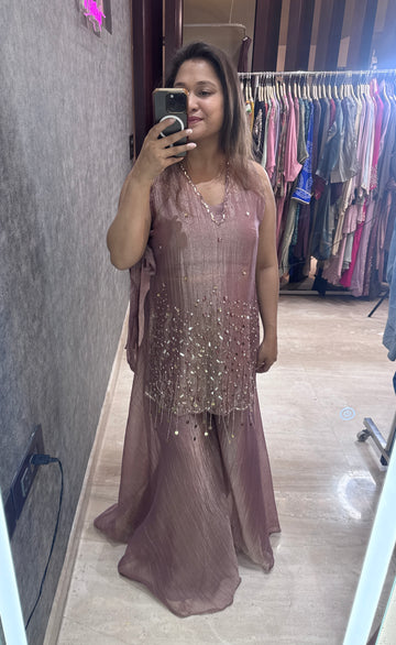 Rishvi indo western sharara set
