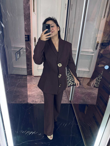 Slit blazer set