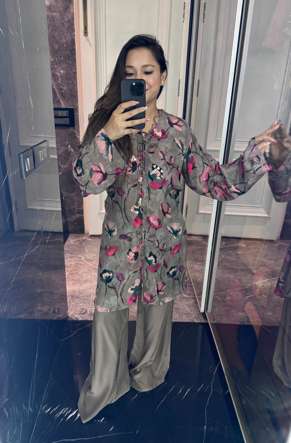 Floral Crepe Coord set