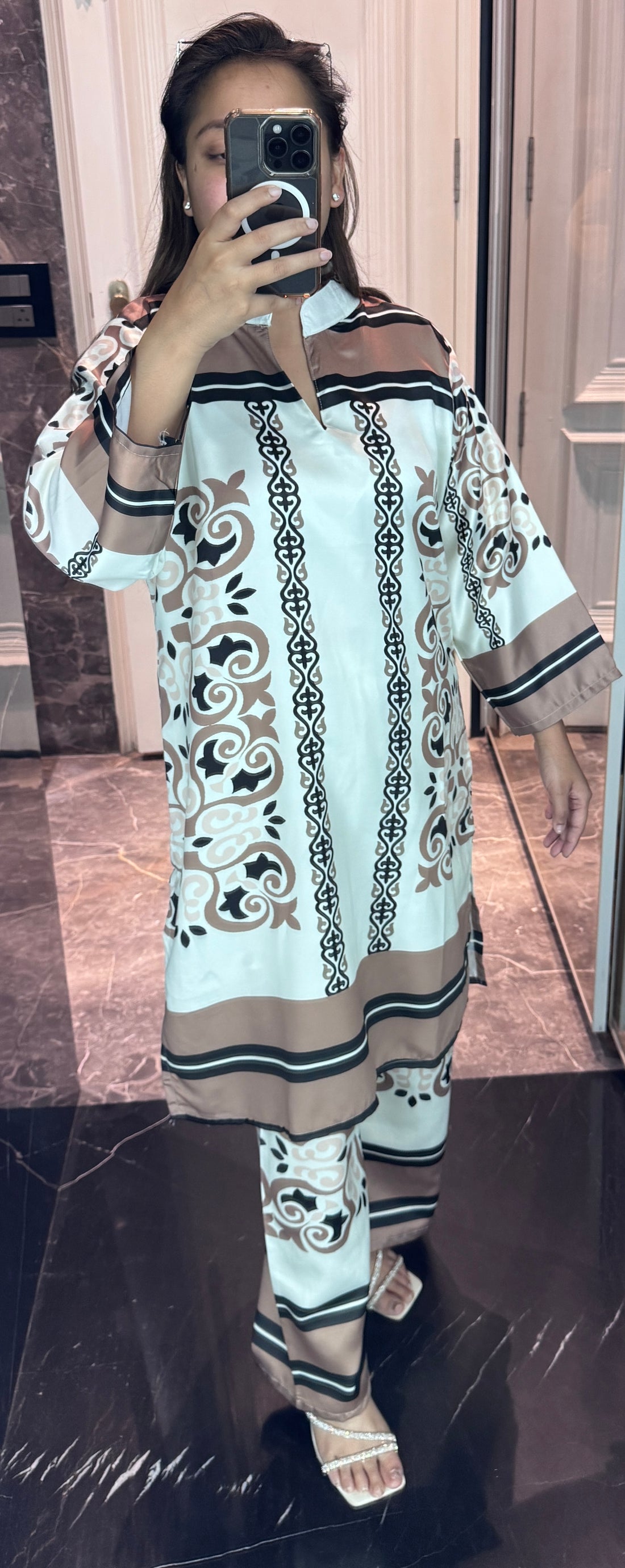 Pakistani satin viscose coord set from couture by Ankita 