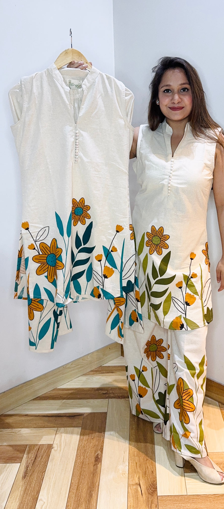 Cotton floral coord set