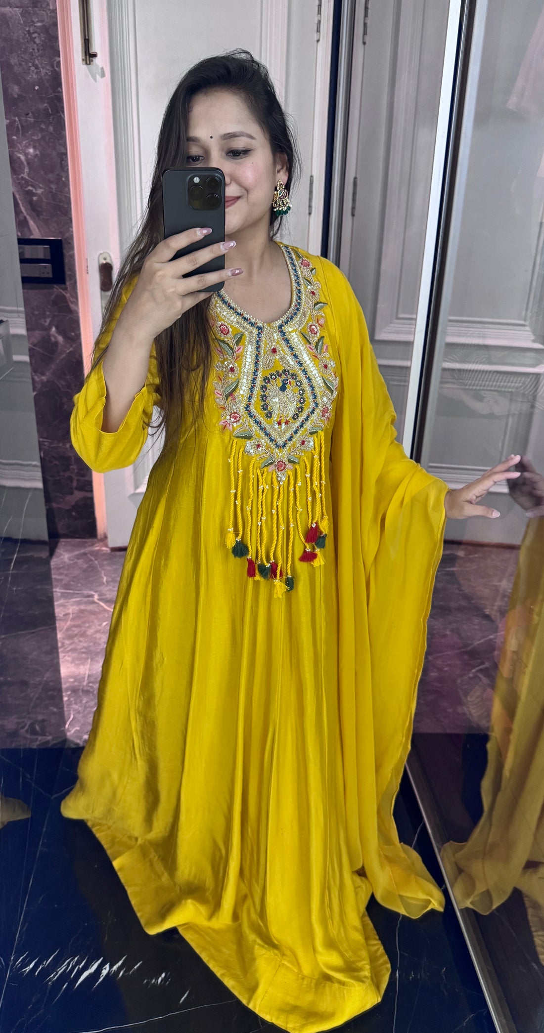 Yellow Anarkali suit