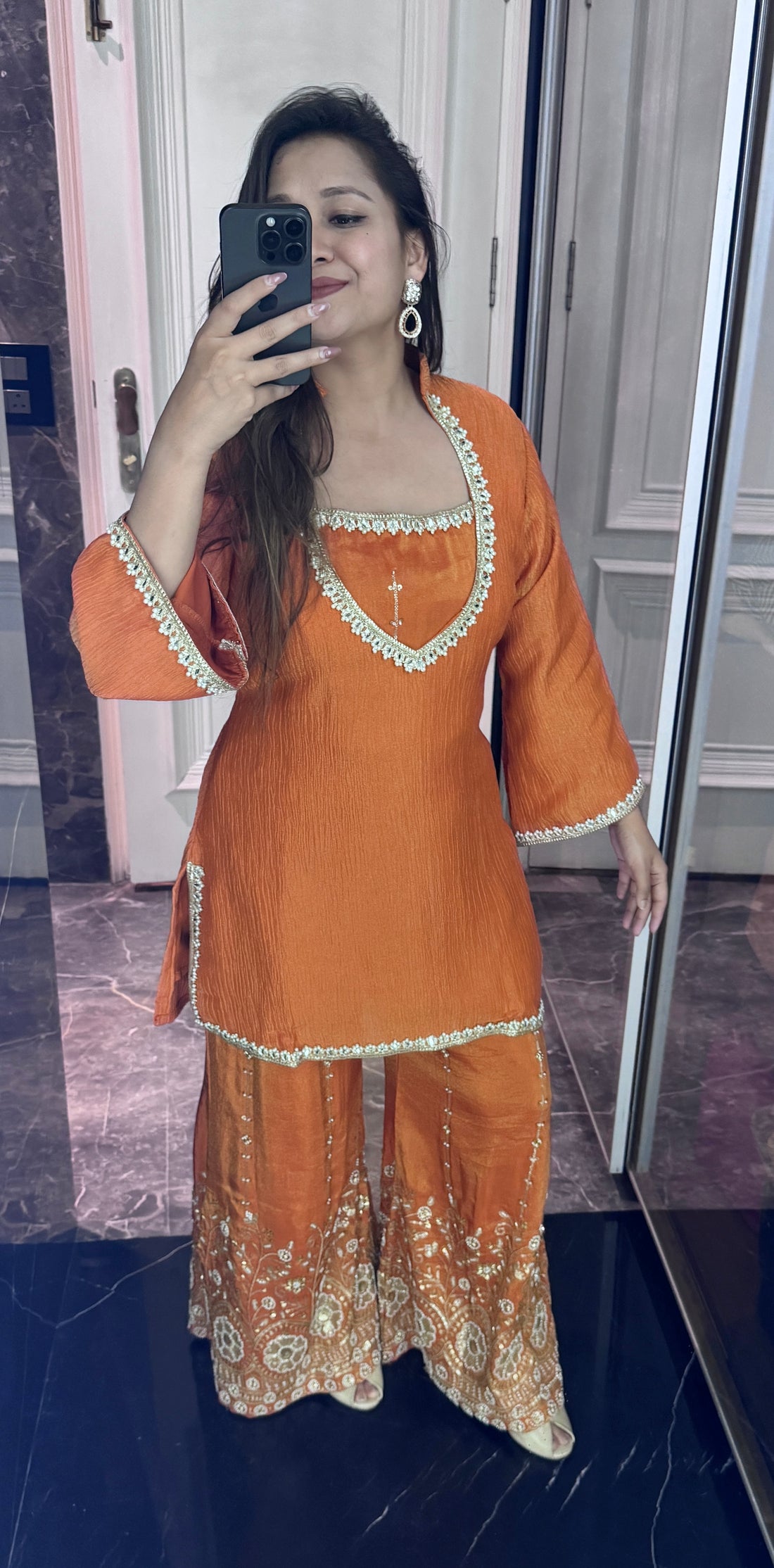 Rust Sharara suit
