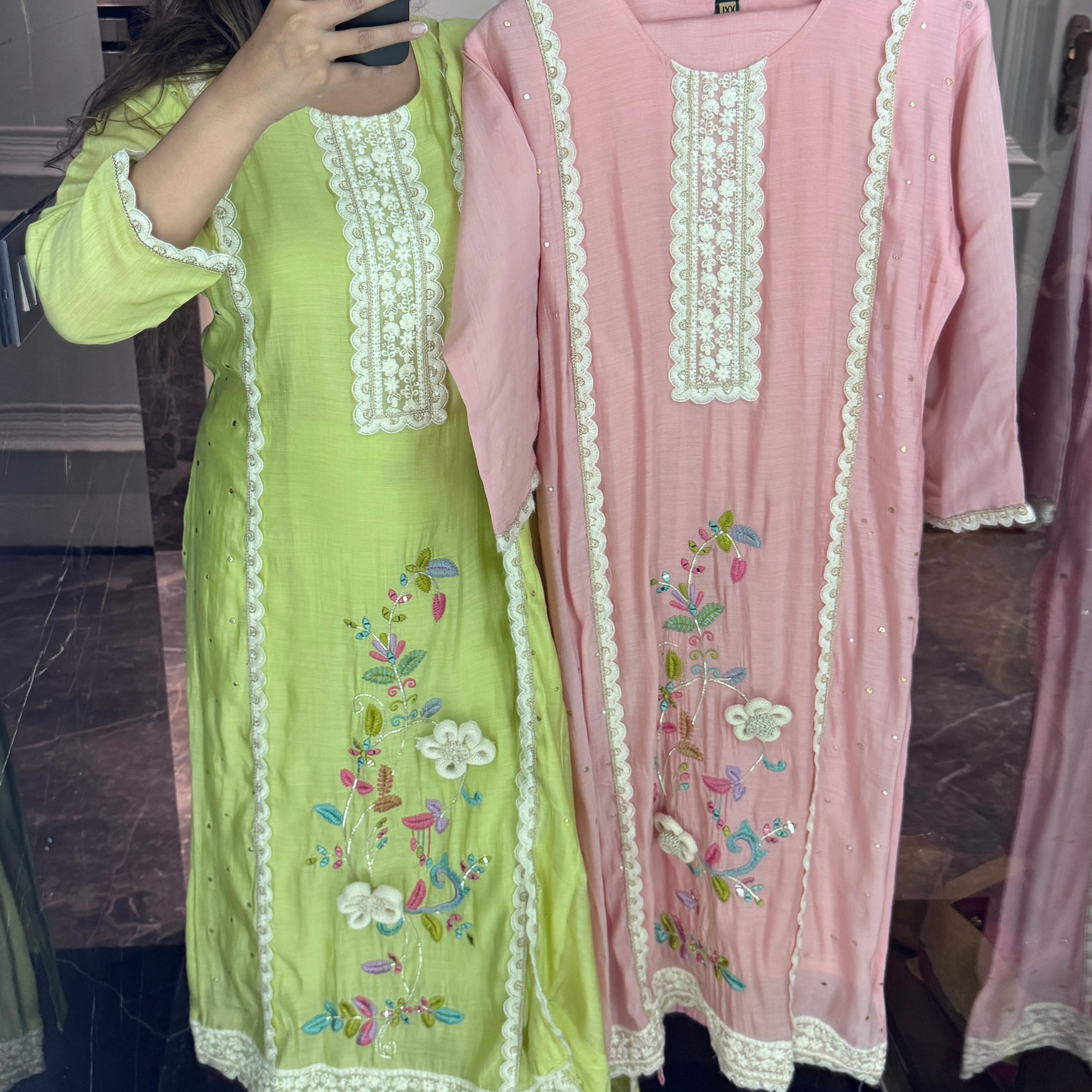 Mul cotton lace suit