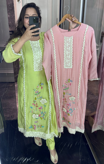 Mul cotton lace suit