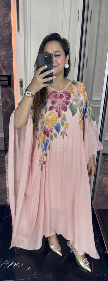 Pearl brush paint kaftan