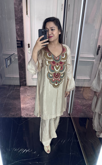 Scallop crepe coord set