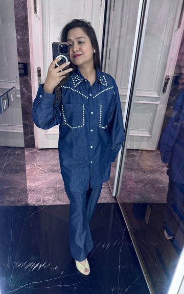Rhinestone denim coord set