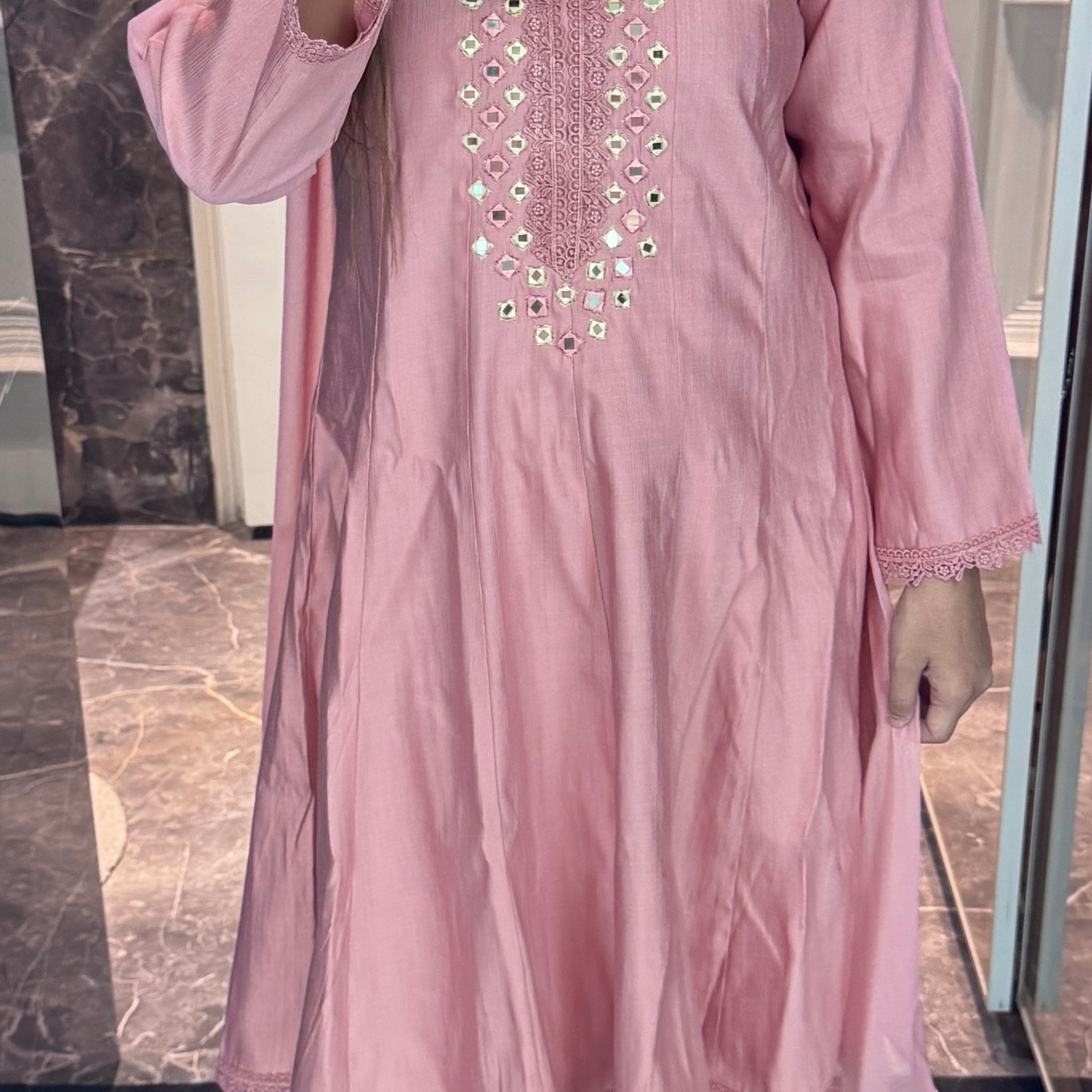 Nisha Anarkali Set - Pink