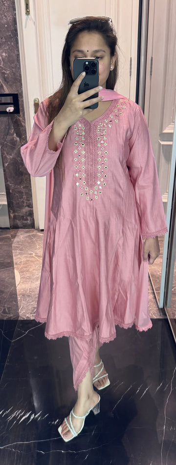 Nisha Anarkali Set - Pink